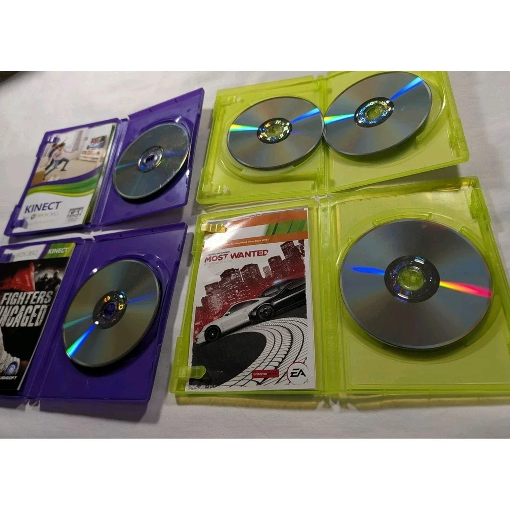 Xbox 360 Lot of 4 Need For Speed, Most Wanted, Dead Space 3, Kinect Adventures